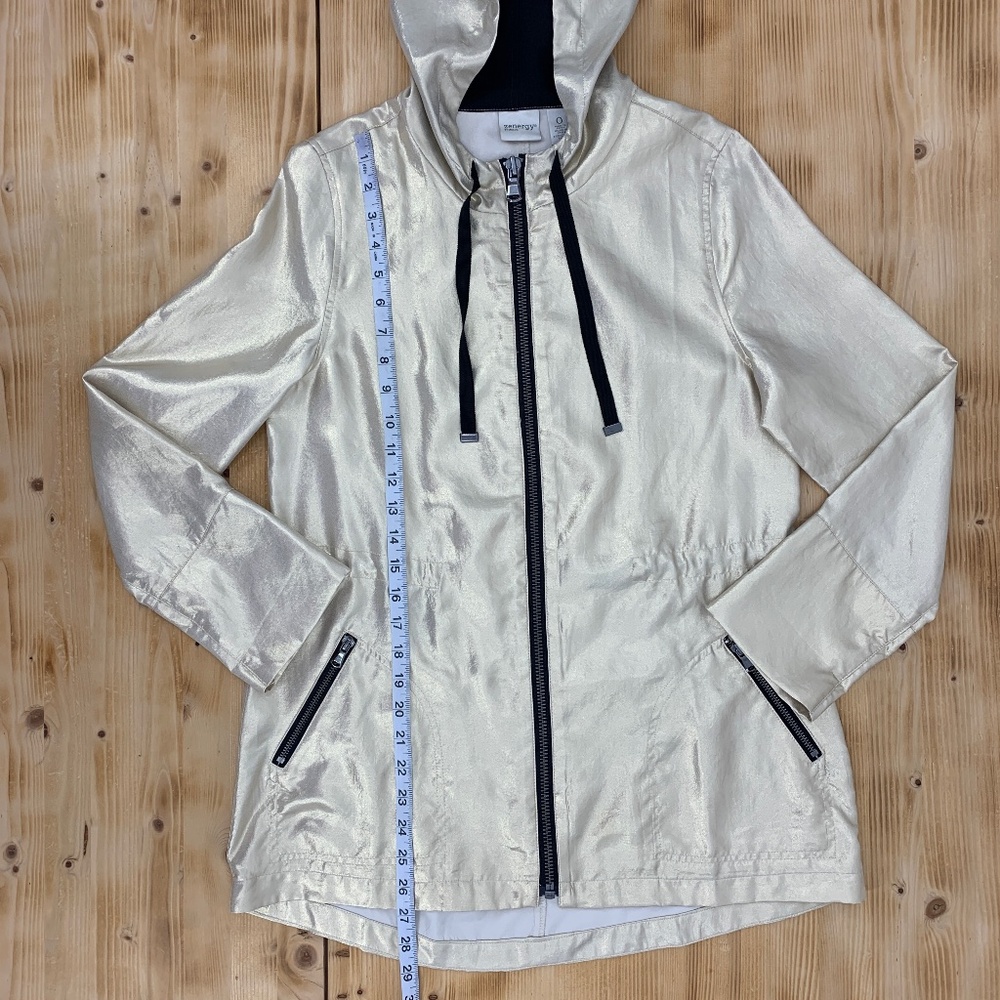 Chico's Zenergy Gold Shine Anorak  Jacket Sz Small - Picture 8 of 9